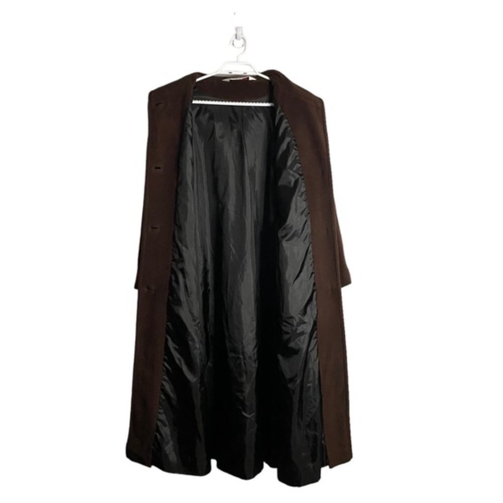 Coastlines Women's Brown Winter Plush Button Hooded Overcoat View 6